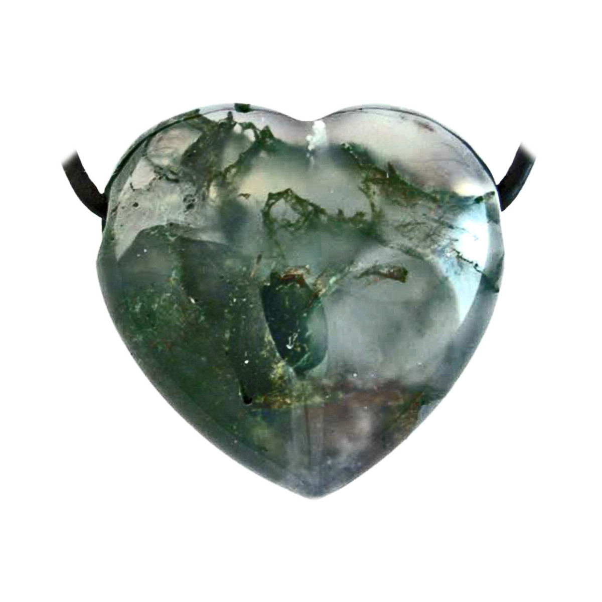 Pendentif Coeur en Agate Mousse