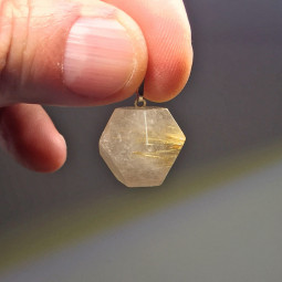 Pendentif Dodécaèdre en Quartz Rutile
