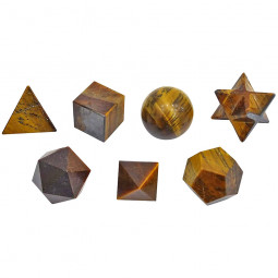 7 Solides de Platon en Oeil de Tigre