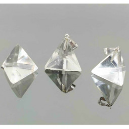 Pendentif Tétraèdre en Cristal de Roche