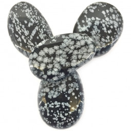 Galet Chakra d'Obsidienne Neige