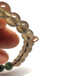 Bracelet en Quartz Fumé & Agate Mousse