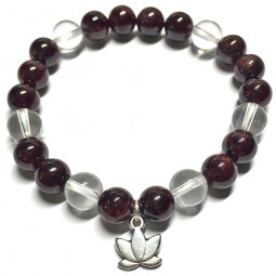 Bracelet Grenat & Cristal de Roche