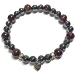 Bracelet Grenat & Hématite