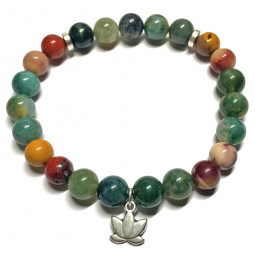 Bracelet en Jaspe Mokaïte & Agate Mousse