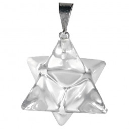 Pendentif Merkaba en Cristal de Roche