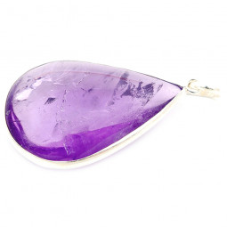 Pendentif Goutte en Améthyste et Argent