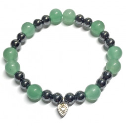 Bracelet en Aventurine Verte & Hématite