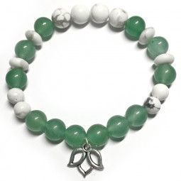 Bracelet en Aventurine Verte & Howlite