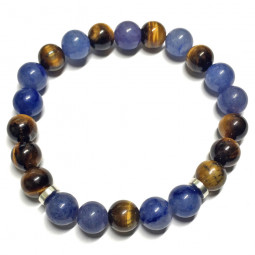 Bracelet en Oeil de Tigre & Aventurine Bleue