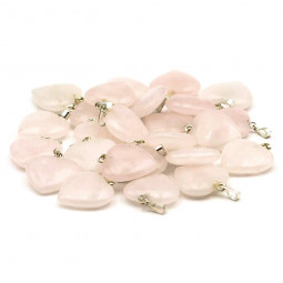 Pendentif Coeur en Quartz Rose
