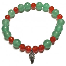 Bracelet en Cornaline & Aventurine Verte
