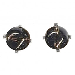 Boucles d'Oreilles en Quartz Fumé & Argent