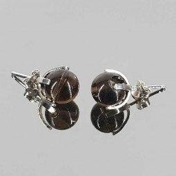 Boucles d'Oreilles en Quartz Fumé & Argent