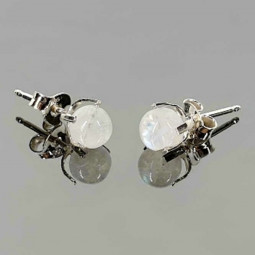 Boucles d'Oreilles en Pierre de Lune & Argent