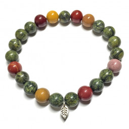 Bracelet en Jaspe Mokaïte & Serpentine