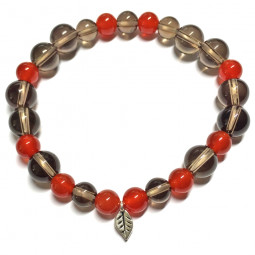 Bracelet en Cornaline & Quartz Fumé