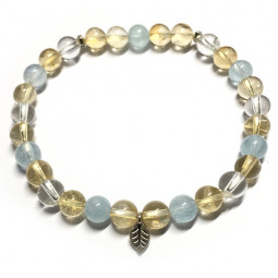 Bracelet en Aigue Marine & Citrine