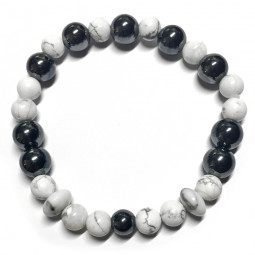 Bracelet Howlite & Hématite