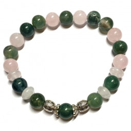 Bracelet en Quartz Rose & Agate Mousse