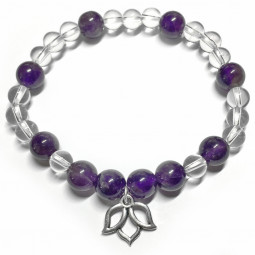 Bracelet en Cristal de Roche & Améthyste