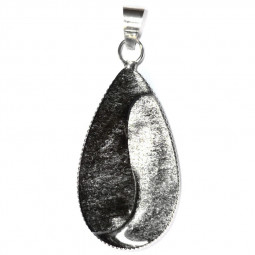 Pendentif en Obsidienne Argentée