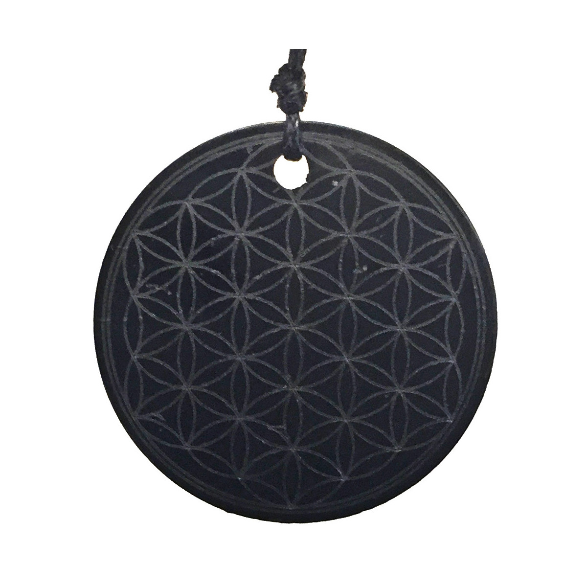 Pendentif en Shungite Avec Fleur de Vie de 3 cm