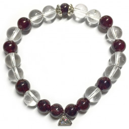 Bracelet Grenat & Cristal de Roche