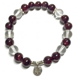 Bracelet Grenat & Cristal de Roche