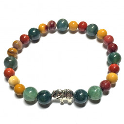 Bracelet en Jaspe Mokaïte & Agate Mousse