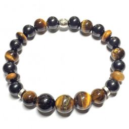 Bracelet en Shungite & Oeil de Tigre