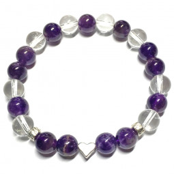 Bracelet en Cristal de Roche & Améthyste