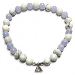 Bracelet en Calcédoine & Howlite