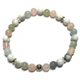 Bracelet en Béryl & Howlite