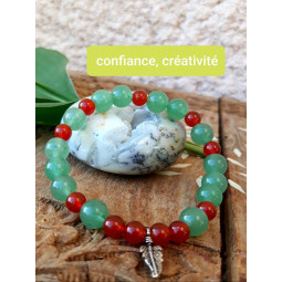Bracelet en Cornaline & Aventurine Verte