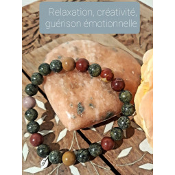 Bracelet en Jaspe Mokaïte & Serpentine