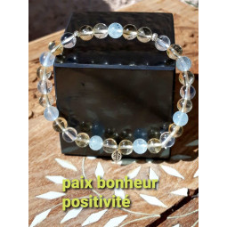 Bracelet en Aigue Marine & Citrine