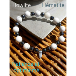 Bracelet Howlite & Hématite
