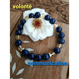 Bracelet en Lapis-Lazuli & Citrine