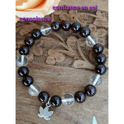 Bracelet Grenat & Cristal de Roche