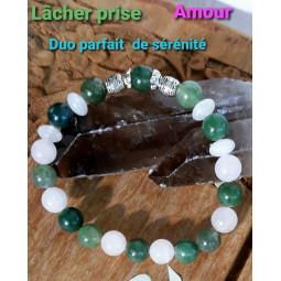 Bracelet en Quartz Rose & Agate Mousse