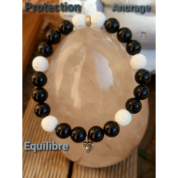 Bracelet en Basalte & Onyx