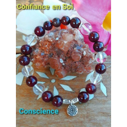 Bracelet Grenat & Cristal de Roche