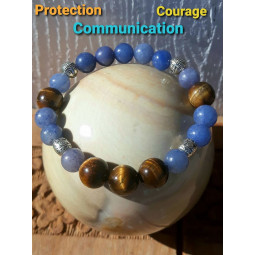 Bracelet en Oeil de Tigre & Aventurine Bleue