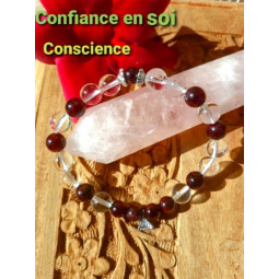 Bracelet Grenat & Cristal de Roche