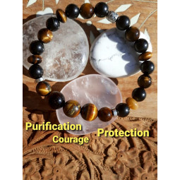 Bracelet en Shungite & Oeil de Tigre