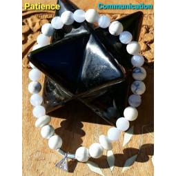 Bracelet en Calcédoine & Howlite