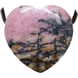 Pendentif Coeur en Rhodonite