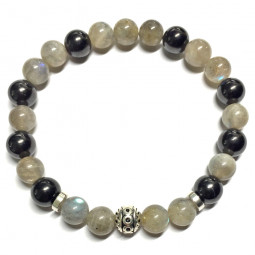 Bracelet en Labradorite & Shungite