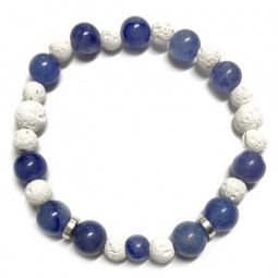 Bracelet en Basalte & Aventurine Bleue